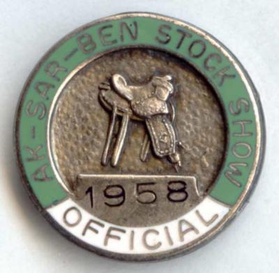 1958 Livestock Show Official Pin Image