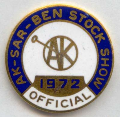 1972 Livestock Show Official Pin Image