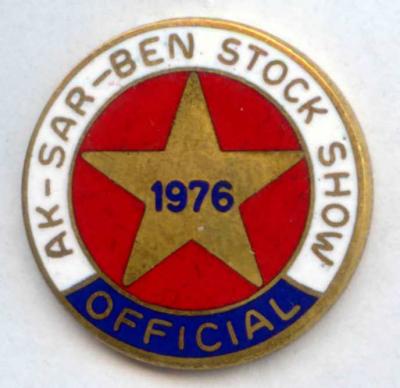1976 Livestock Show Official Pin Image